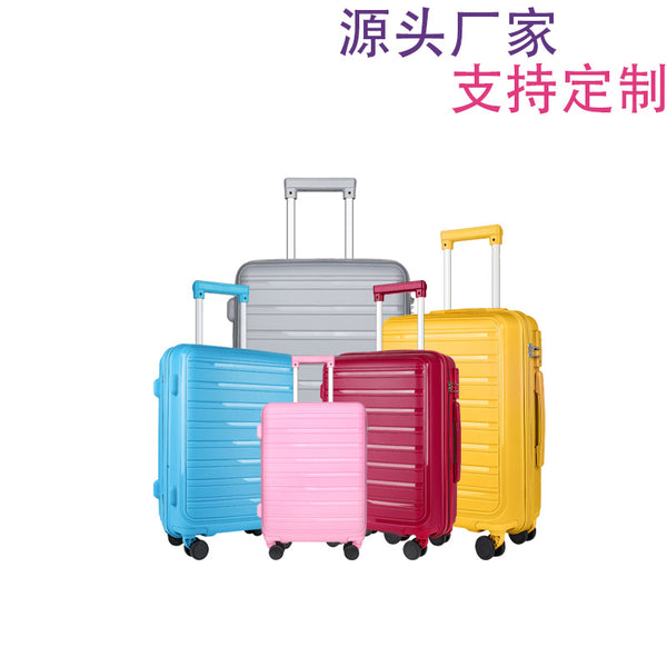 PP20 inch zipper suitcase factory  large-capacity travel trolley case three-piece set plus toiletries and cosmetic bags