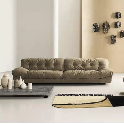Italian minimalist cloud sofa down fabric living room small apartment lazy leather sofa foshan wholesale