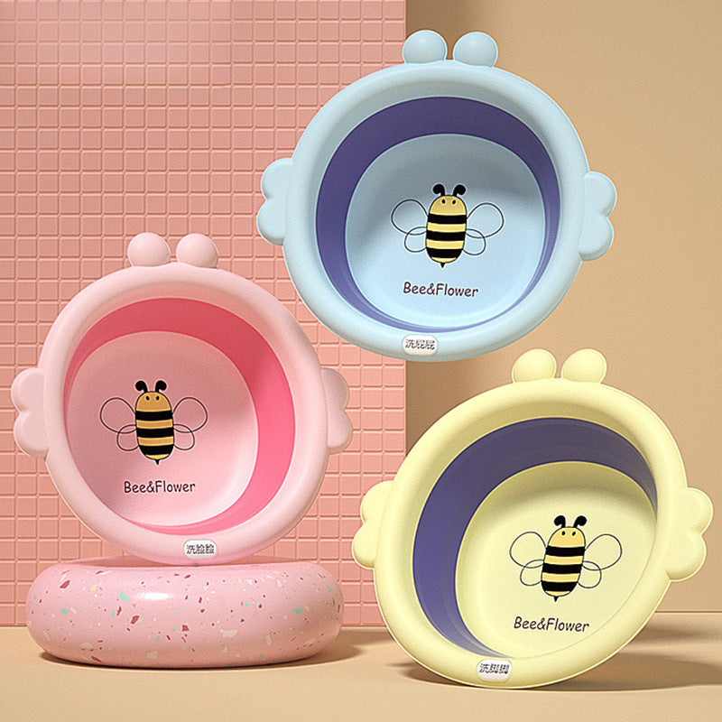 Newborn washbasin can be hung cartoon basin kids washbasin for home foldable baby washbasin export plastic basin
