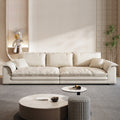 Foshan furniture technology fabric sofa modern living room frosted fabric sofa straight row down cream style sailboat sofa