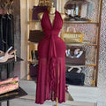European and american women's clothing  autumn new collection: sweet and fresh tie-neck halter v-neck high-waisted slimming bodycon dress