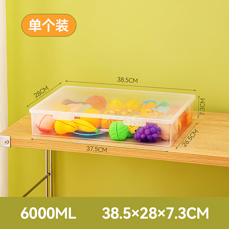 Plastic box with lid Rectangle Lego building block storage Organizing box Children's toys Transparent plastic storage box