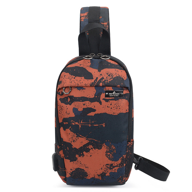 FREE KNIGHT trendy brand small breast bag men's outdoor sports and leisure shoulder bag cross backpack soft messenger bag