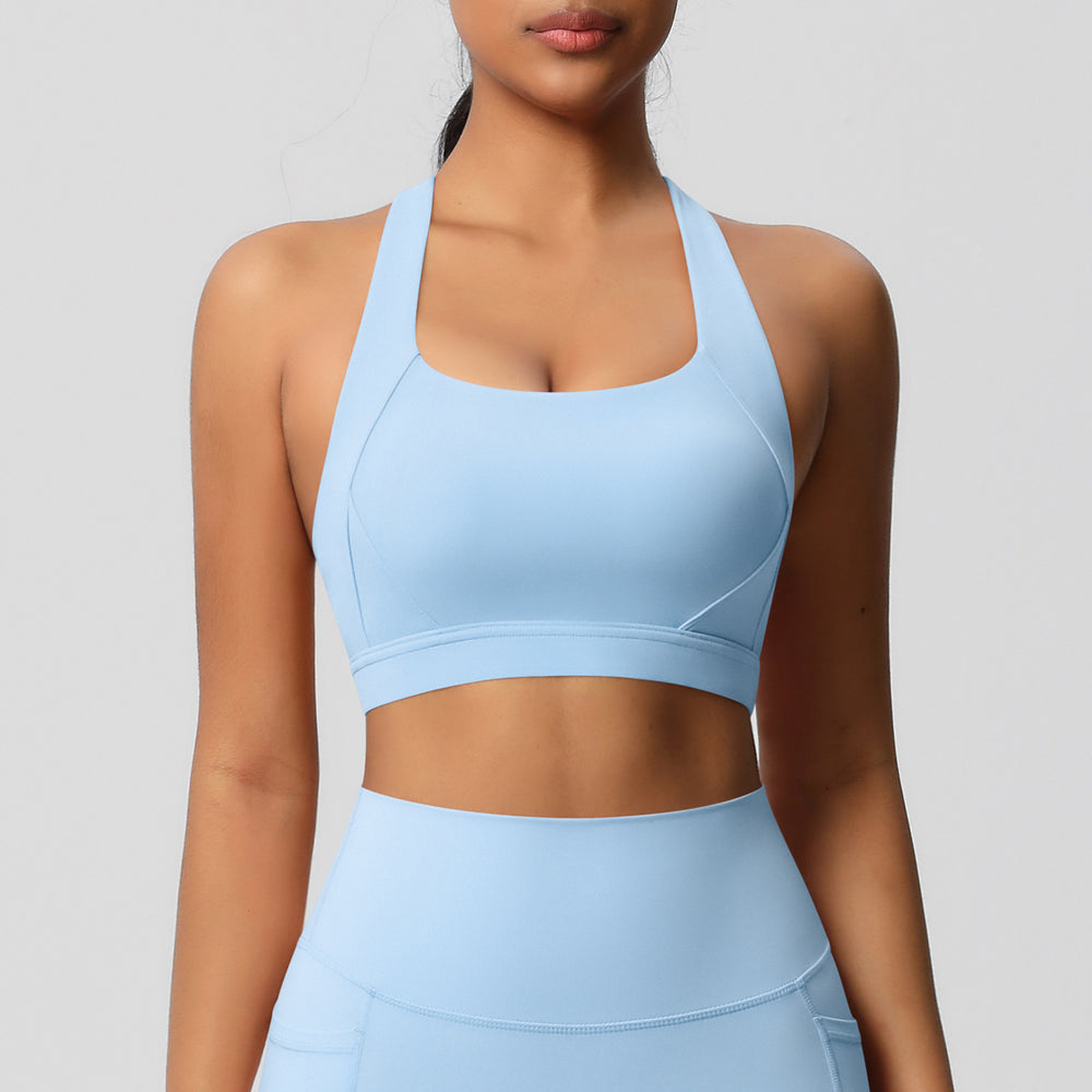Cloud-feel compression yoga tank top - shockproof, high-impact sports bra for pilates, running, and outdoor fitness