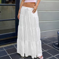American white pleated drawstring sweet cake skirt half length skirt summernew arrivalexport women's fairy skirt