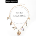 European and american cross-border trendy metal cross heart enamel pendant necklace sweet bowknot necklace