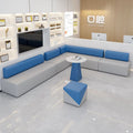 Modern office break area combination tea sofa waiting area bench seating backrest sofa stool for dental clinics