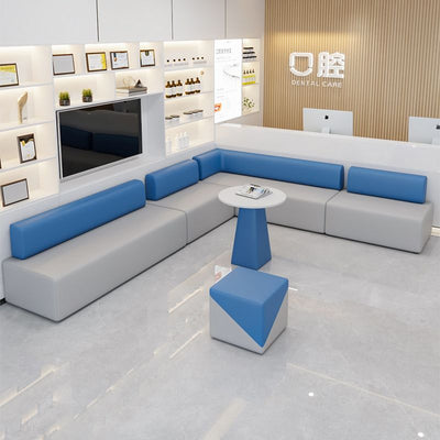 Modern office break area combination tea sofa waiting area bench seating backrest sofa stool for dental clinics