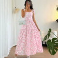 european and american summer  bohemian print sundress