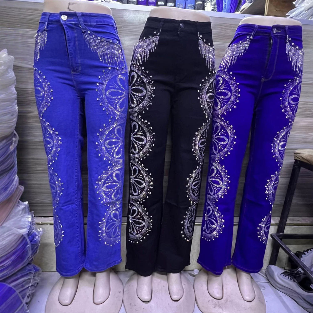 Wide-leg jeans women's jeans ready-made wide-leg sequinpants wholesale boyfriend jeans