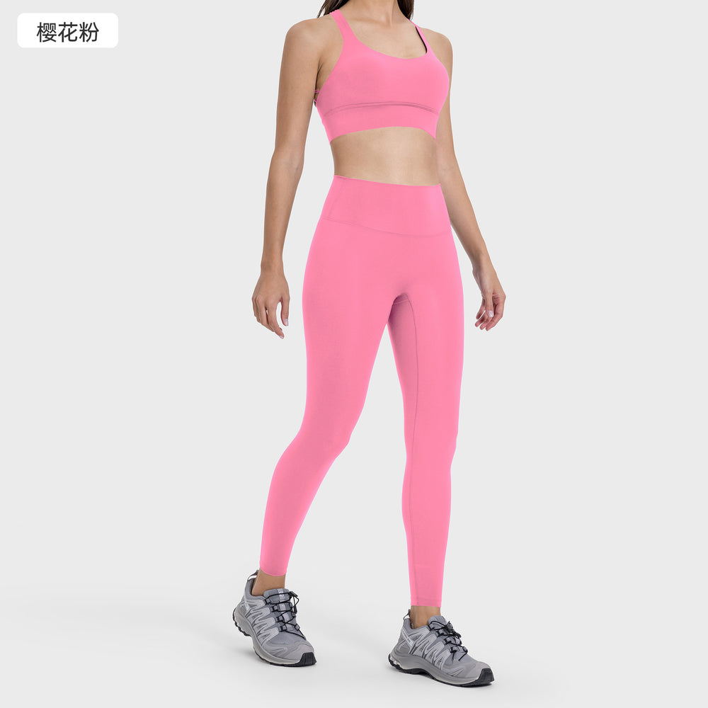 Pilates yoga suit women's cross back push up bubble wrap sports intimates naked hip lifting yoga fitness pants