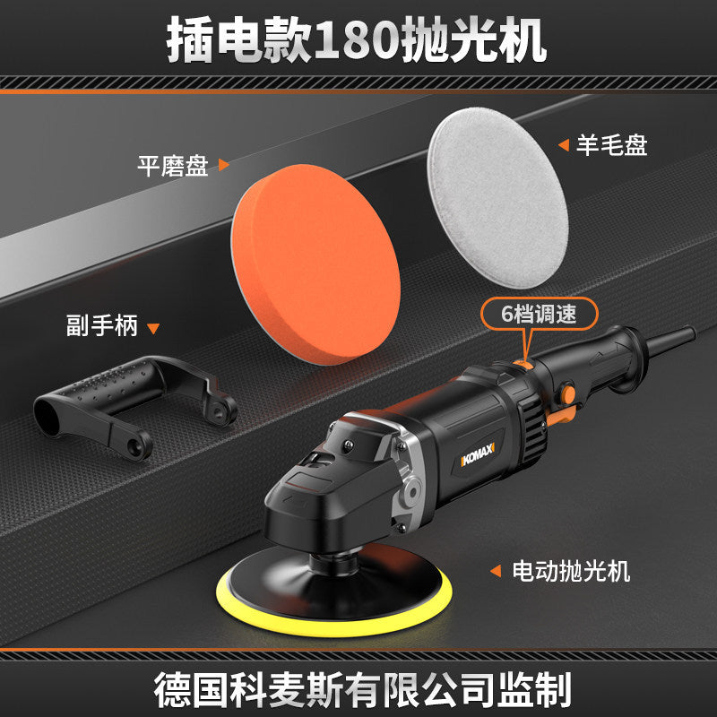 Multi-functional handheld polishing and sanding machine - 6-speed adjustable polisher for automotive and furniture polishing and waxing