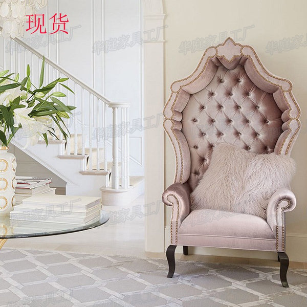European pink single sofa fabric princess chair birdcage chair, American tiger chair high back chair creative decorative chair