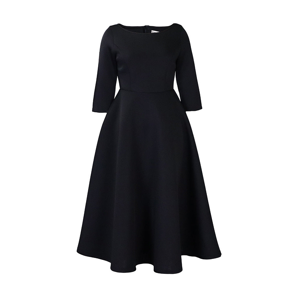 D346  european and american women's clothing  summer new arrival solid color swing dress elegant evening gown foreign trade dress