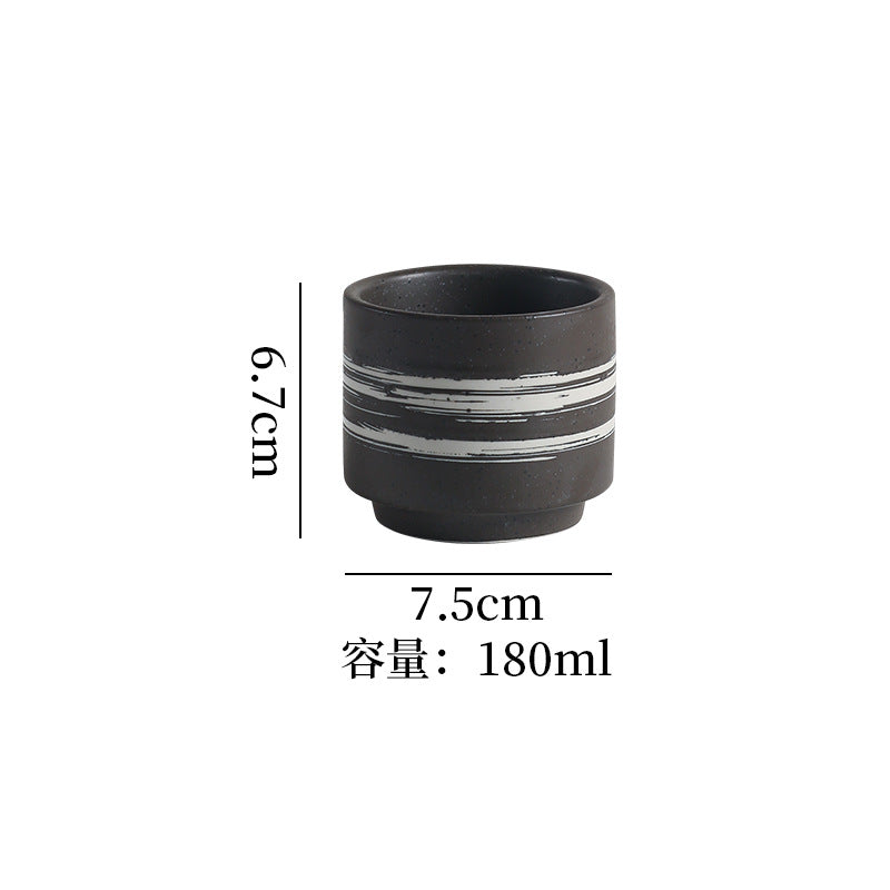 Japanese retro ceramic home tea maker tea cup single pot creative bamboo handle satchel tea set cold water kettle suit