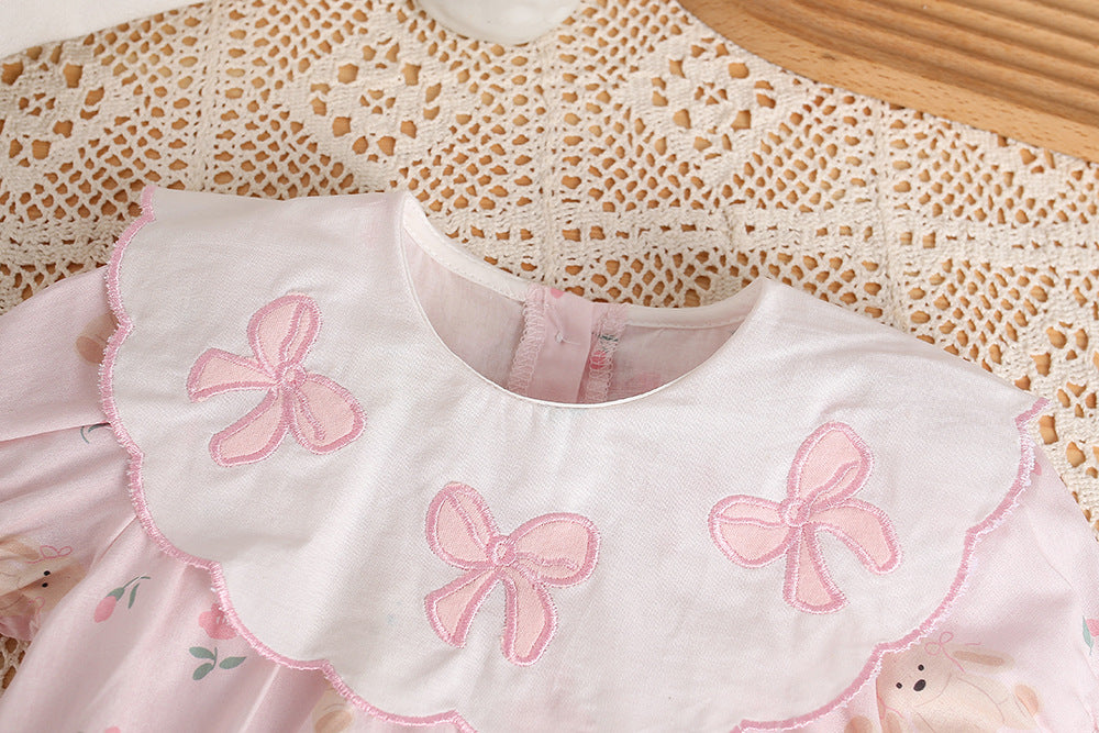 Baby short-sleeve romper - lightweight summer style, adorable outfit for little girls, super cute bodysuit, princess dress, summer clothing