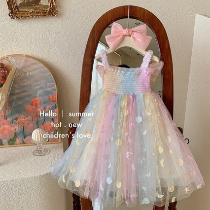 Girls' dresses  summer collection: kids' formal dresses, sundresses, princess dresses, baby dreamy fairy dresses with butterfly and rainbow accents