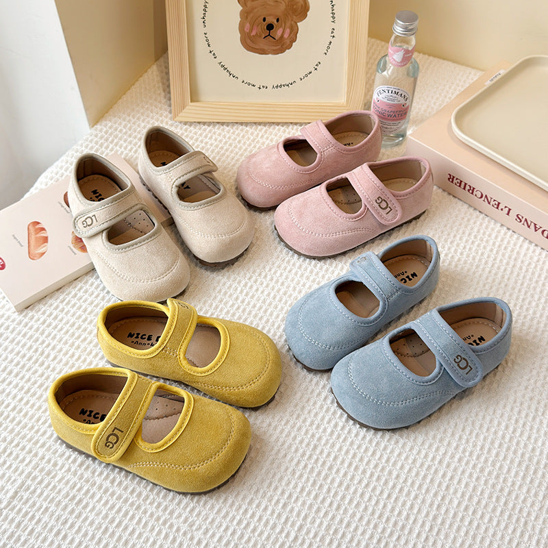 Children's French small leather shoes 2025 spring and autumn new Korean version of girls matte soft-soled princess shoes Birken Doudou shoes