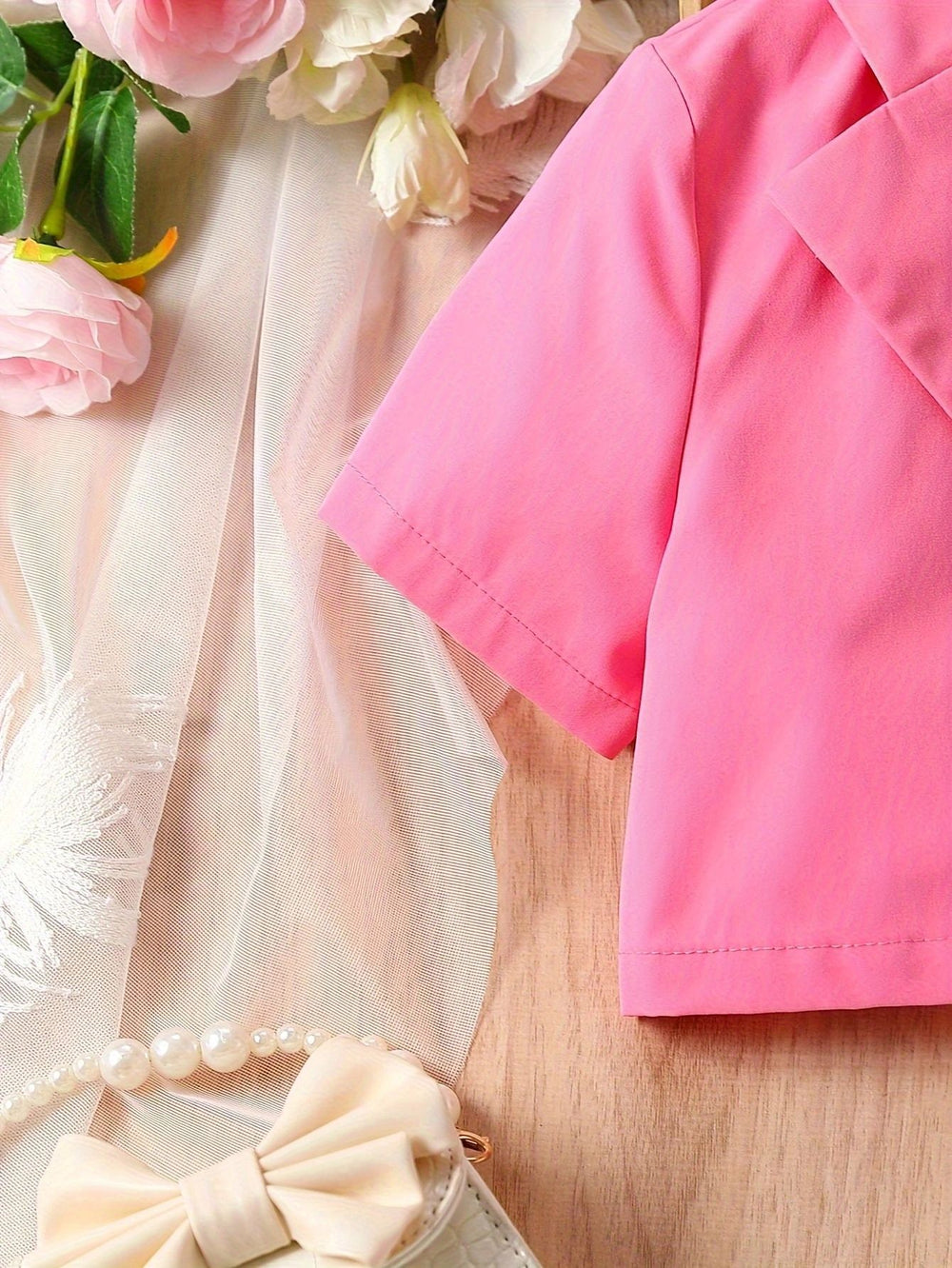 European and american style cross-border girls' color block jacket + camisole top + pleated a-line skirt three-piece set for older girls