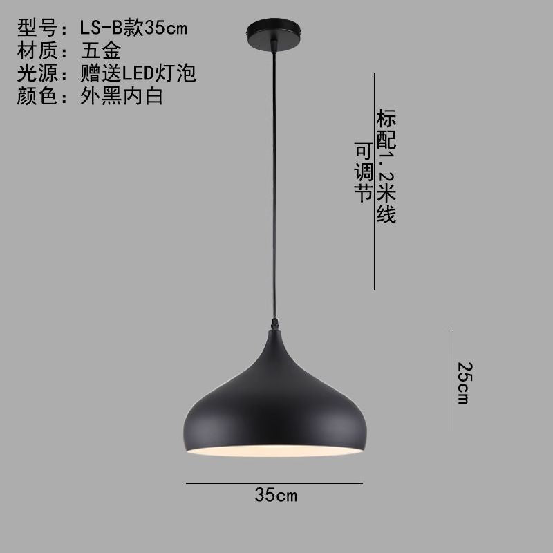Minimalist industrial black projector light - retro creative restaurant, cafe, bubble tea shop, hot pot restaurant - unique pot lid pendant lamp