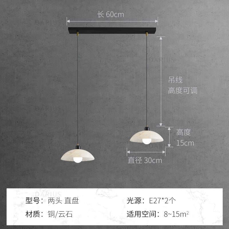 Marble all-copper chandelier modern simple light luxury restaurant chandelier bar light designer creative aisle entry lighting