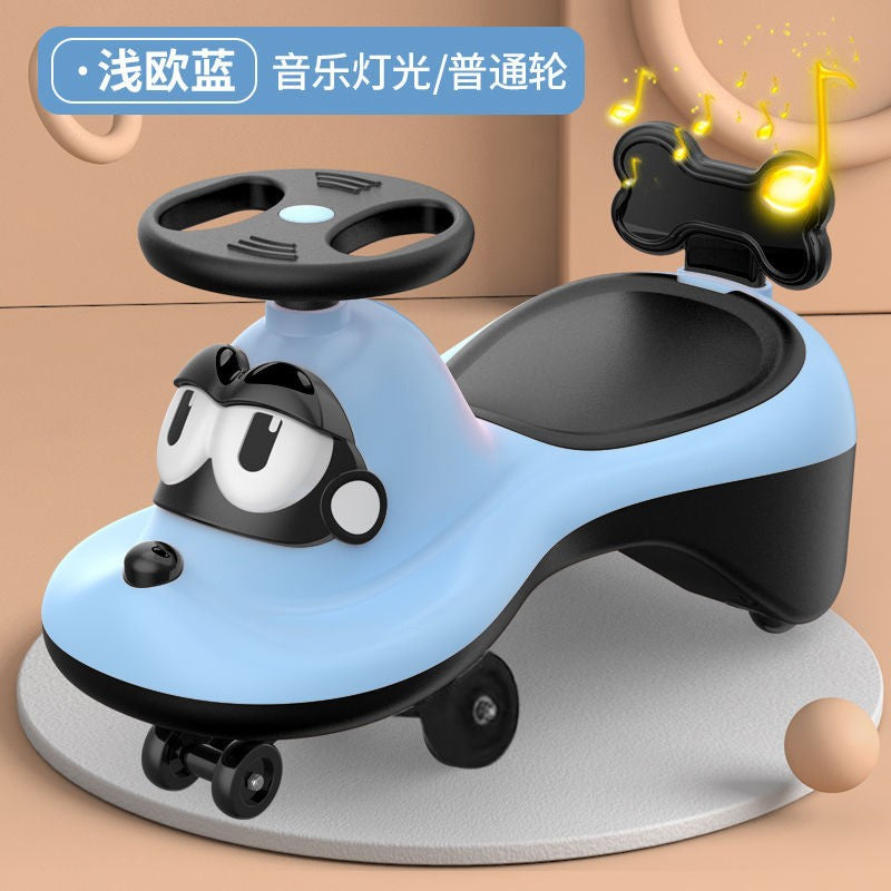 Kids' twist and go ride-on car - ages 1-3, suitable for boys and girls, adult accommodated, silent wheels, anti-tip design, wobble ride-on toy car