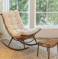 Moon viewing rocking chair + footrest + long cushion