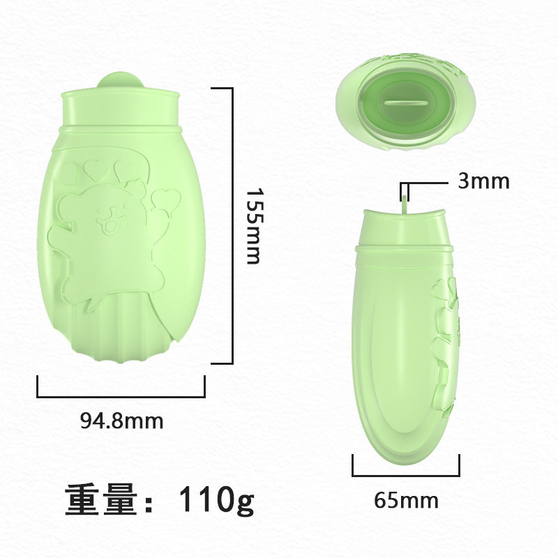 Cartoon silicone hot water bag explosion-proof water injection warm water bag heating pad microwave heating cute filling hand warmer bag wholesale
