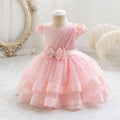 Ready-to-ship wholesale sequin bow princess dresses for girls, perfect for baby's first birthday or special occasions