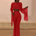 new european and american style women's export clothing,  &  two-piece sexy long sleeve backless jumpsuit with pants