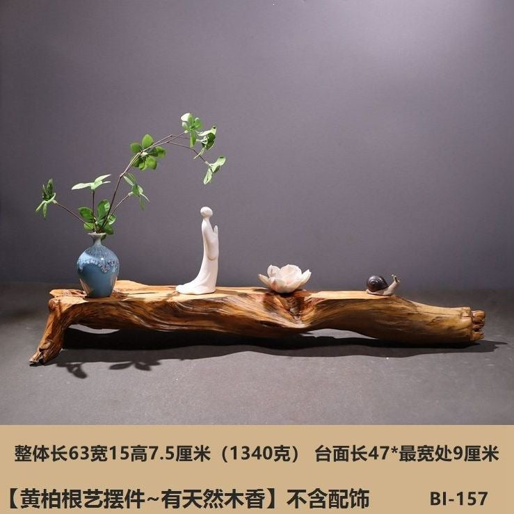 Weathered dead wood ornaments 2 thuja root carving bonsai bottom base tea ceremony tea room tea table dry tea table