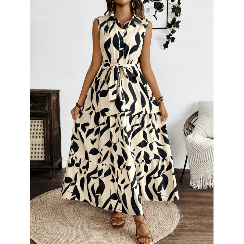 Shipped:  hot-selling women's printed long-sleeve dress for european and american cross-border e-commerce independent stores - export quality