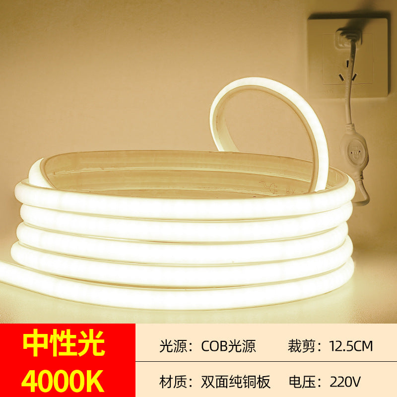 COB surface mounted light with 220v high pressure neon linear light strip silicone outdoor waterproof linear super bright led light~