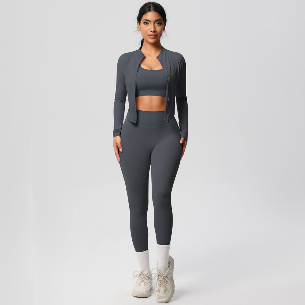 new cloud-like outdoor casual fitness activewear set - quick-dry compression running training yoga suit (3-piece)