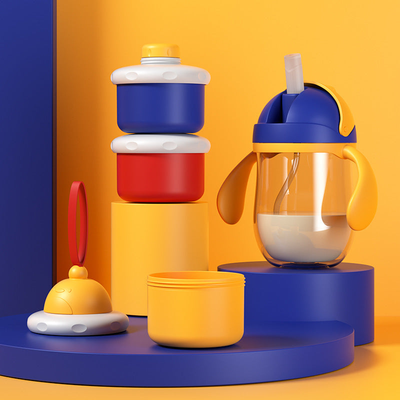 Baby milk powder box, independent layered milk powder grid, convenient three-layer milk powder storage box, removable milk powder jar wholesale