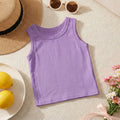 Kids' 100% cotton tank top - new summer collection: solid color, skin-friendly, sleeveless top for boys and girls. perfect for loungewear, sleepwear, and wholesale children's clothing