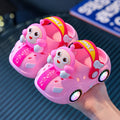 Kids slippers summer baby girl car bright light indoor soft bottomnon-slip sandals slippers boy egg hole shoes
