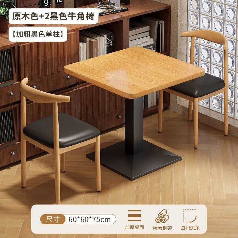 Commercial restaurant tables and chairs breakfast restaurant snack noodle shop long table milk tea barbecue restaurant one table four chairs combination dining chair
