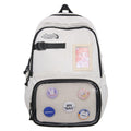 Transparent pocket student backpack - large capacity, new korean style cartoon design - wholesale