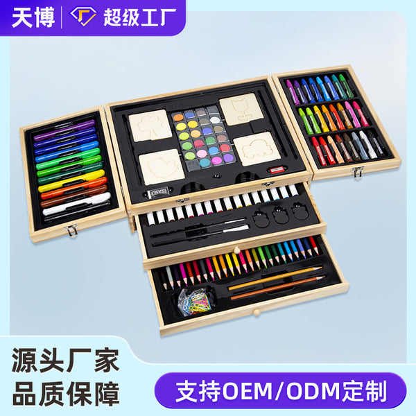 Watercolor Pen Painting Pen Set 118 Pieces Student Children's Art Stationery Painting Color Pencil Oil Painting Pen Crayon