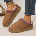 44exportplus size cotton slippers for women outwear lacethick sole lazy slippers winterfleece-lined toe slippers