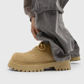 Derby shoes 2026new arrivalspringlow anklebootsmenretroworkwear shoesthick soleincreased breathable suede shoes