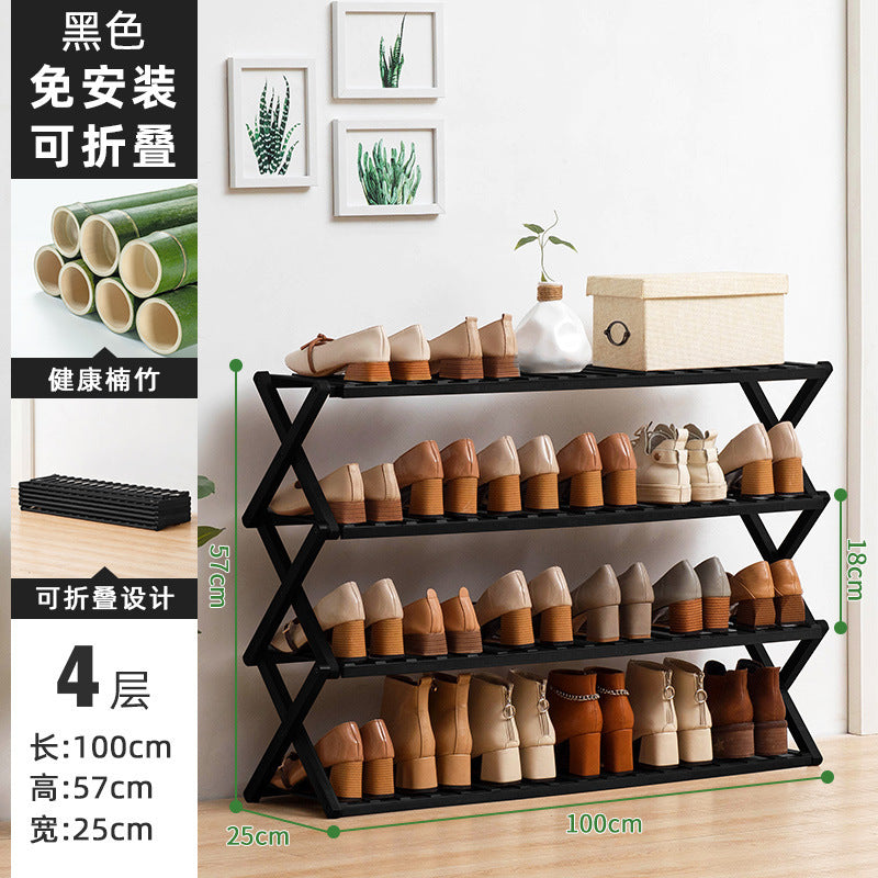 Simple shoe rack, shoe cabinet, wooden dormitory, covering a small area, multi-layer dust-proof entry door at the door, shoe rack, storage rack