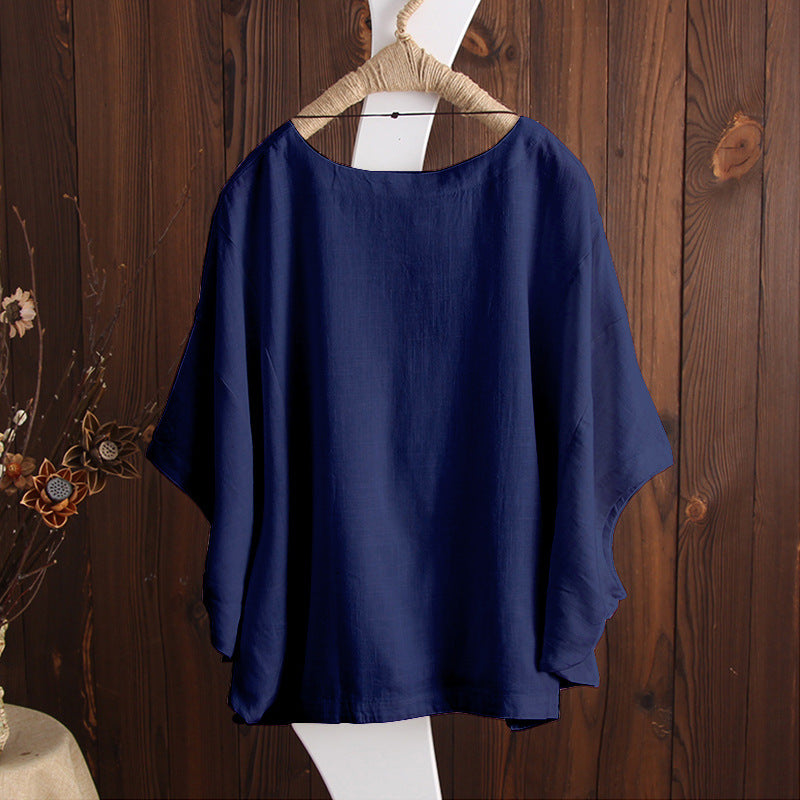 new arrival: women's casual cotton linen oversized t-shirt with drop shoulder and ruffle sleeves - wholesale available for , , and european & american markets