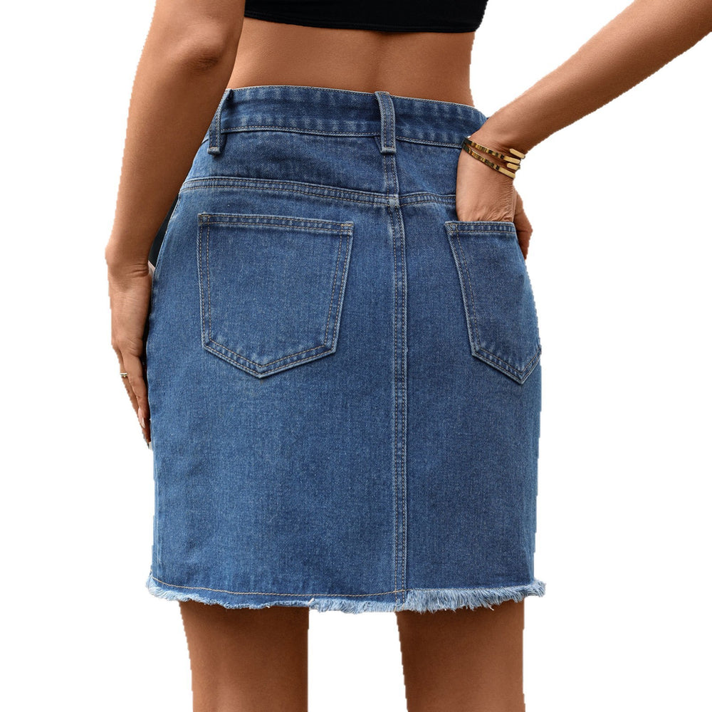 Fashion cross-border export  foreign trade  new style washed fashion slit denim hip skirt short skirt