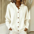 european and american button-down knit hoodie cardigan - new autumn/winter collection - solid color casual fashion women's outerwear