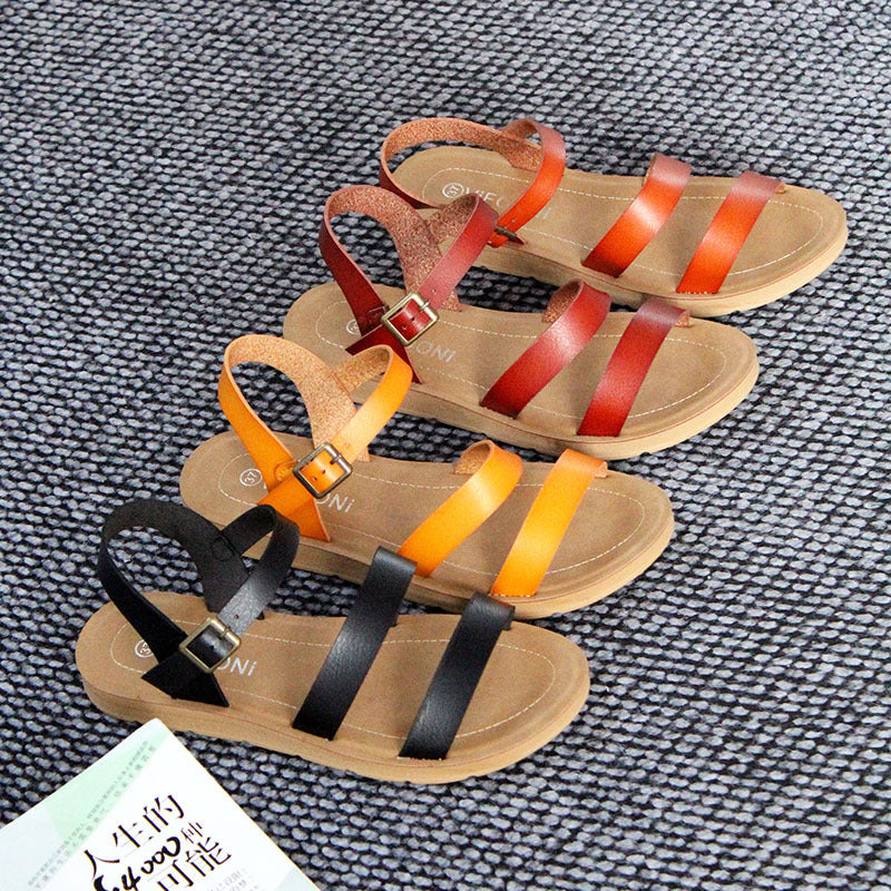 Chaozhou factory craft shoes flat-soled women's sandals non-slip hollow sandals spot wholesale Ladies sandals