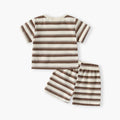 Boys' summer outfit set, new  fashion striped two-piece set, korean style lightweight short-sleeve clothing for kids