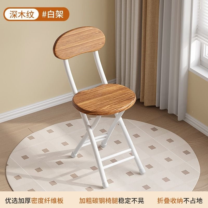 Folding chair folding stool popular simple household dining chair white negotiation chair portable training chair dormitory outdoor chair bamboo