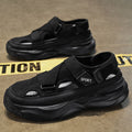 Sandalsmennew arrivalsummeroutwearcut out breathable deodorizing filter hole buckle beach shoes non-slip half-toe shoes toe cap